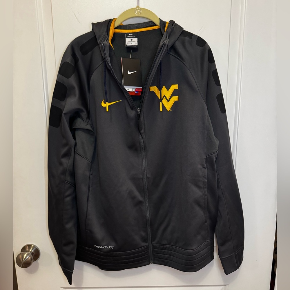 Nike WVU Mountaineers Therma-Fit Full Zip Hoodie Jacket Men’s M NWT